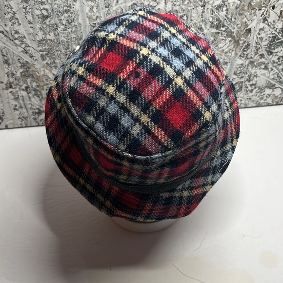 Coach Vintage Y2K Plaid Red Blue White Wool Bucket Hat P/S main image 6